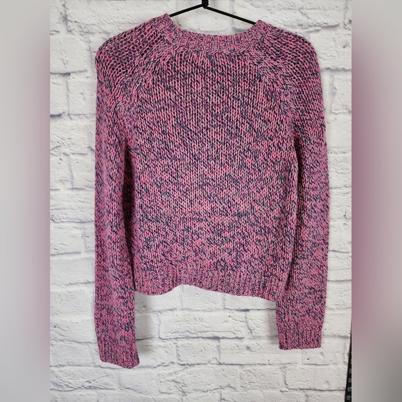 Revolve One Grey Day marled knit sweater with slightly cropped hem Small NEW - Picture 2 of 6